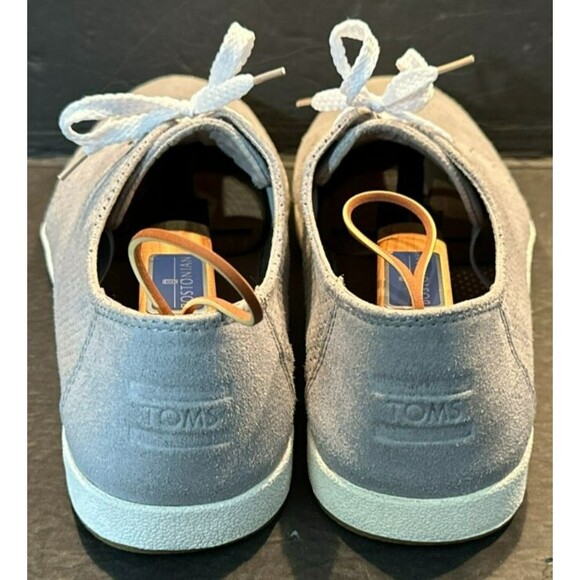 TOMS Payton Perforated Drizzle Gray Suede Lace Up Casual Sneakers  Size 10.5 - Picture 4 of 9